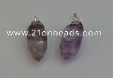 NGP6220 12*28mm - 15*30mm faceted bullet amethyst pendants