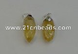 NGP6221 12*28mm - 15*30mm faceted bullet citrine pendants