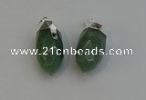 NGP6227 12*28mm - 15*30mm faceted bullet green aventurine pendants