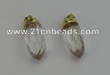 NGP6235 12*28mm - 15*30mm faceted bullet white crystal pendants