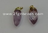 NGP6237 12*28mm - 15*30mm faceted bullet amethyst pendants