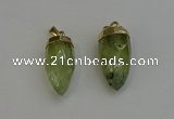 NGP6239 12*28mm - 15*30mm faceted bullet green rutilated quartz pendants