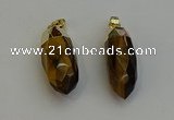 NGP6243 12*28mm - 15*30mm faceted bullet yellow tiger eye pendants