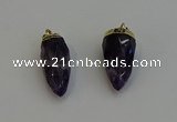 NGP6244 12*28mm - 15*30mm faceted bullet amethyst pendants