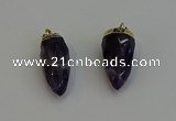 NGP6244 12*28mm - 15*30mm faceted bullet amethyst pendants