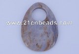 NGP625 5pcs 45*62mm flat teardrop purple agate gemstone pendants