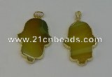 NGP6255 22*40mm - 25*45mm hamsahand agate gemstone pendants