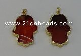 NGP6257 22*40mm - 25*45mm hamsahand agate gemstone pendants