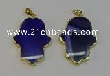 NGP6259 22*40mm - 25*45mm hamsahand agate gemstone pendants