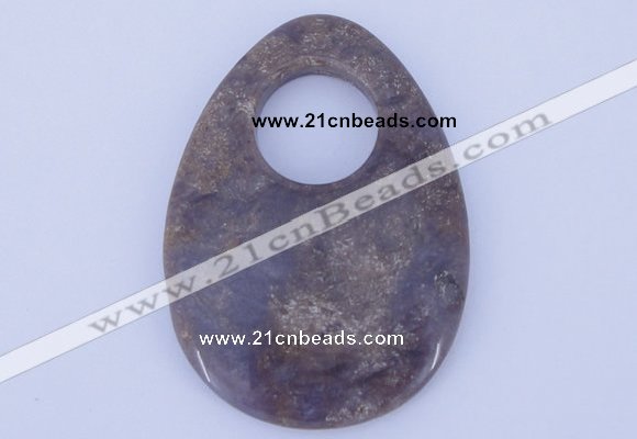 NGP626 5pcs 45*62mm flat teardrop purple agate gemstone pendants