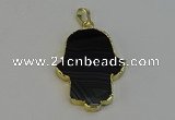 NGP6261 22*40mm - 25*45mm hamsahand agate gemstone pendants