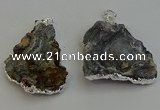 NGP6284 25*35mm - 35*45mm freeform druzy agate pendants