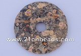 NGP629 5pcs 5*34mm red leopard skin gemstone donut pendants