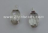 NGP6292 18*30mm - 22*35mm faceted nuggets white crystal pendants