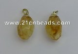 NGP6299 18*30mm - 22*35mm faceted nuggets citrine pendants