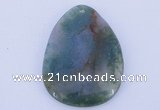 NGP631 5pcs 33*45mm freeform moss agate gemstone pendants