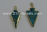 NGP6316 20*35mm - 25*40mm arrowhead sea sediment jasper pendants