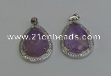 NGP6334 25*30mm teardrop light amethyst pendants wholesale