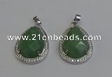 NGP6339 25*30mm teardrop green aventurine pendants wholesale