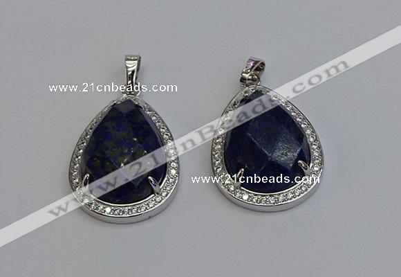 NGP6344 25*30mm teardrop lapis lazuli pendants wholesale