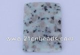 NGP636 5pcs 35*45mm rectangle kiwi stone pendants wholesale