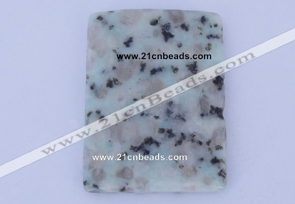 NGP636 5pcs 35*45mm rectangle kiwi stone pendants wholesale