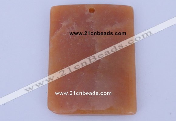 NGP637 5pcs 33*45mm rectangle red aventurine gemstone pendants