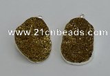 NGP6370 35*40mm - 30*45mm freeform plated druzy agate pendants