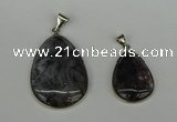 NGP6385 18*25mm - 30*40mm flat teardrop agate pendants