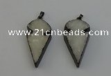 NGP6396 20*40mm - 25*45mm arrowhead druzy agate pendants