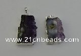 NGP6398 18*30mm - 25*40mm freeform druzy amethyst pendants