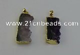 NGP6400 18*30mm - 25*40mm freeform druzy amethyst pendants