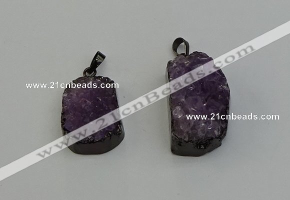 NGP6408 15*25mm - 16*28mm freeform druzy agate pendants
