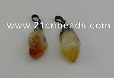 NGP6418 12*28mm - 15*30mm nuggets citrine gemstone pendants