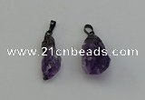 NGP6420 12*28mm - 15*30mm nuggets amethyst gemstone pendants