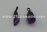 NGP6420 12*28mm - 15*30mm nuggets amethyst gemstone pendants