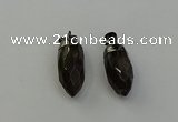 NGP6435 12*24mm - 15*30mm faceted bullet smoky quartz pendants