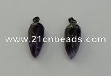 NGP6436 12*24mm - 15*30mm faceted bullet amethyst pendants