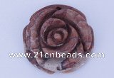 NGP644 2pcs 12*48mm flower Chinese picture jasper gemstone pendants