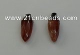 NGP6442 12*24mm - 15*30mm faceted bullet red rabbit hair pendants