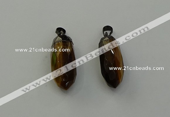 NGP6444 12*24mm - 15*30mm faceted bullet yellow tiger eye pendants