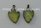 NGP6456 22*28mm - 25*35mm arrowhead green rutilated quartz pendants