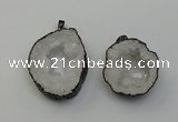 NGP6480 30*35mm - 35*45mm freeform druzy agate gemstone pendants