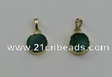 NGP6524 15mm - 16mm coin druzy agate pendants wholesale