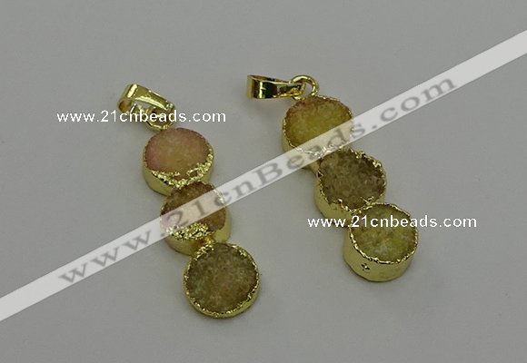 NGP6529 10*32mm druzy agate gemstone pendants wholesale