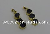 NGP6535 10*32mm druzy agate gemstone pendants wholesale
