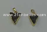 NGP6548 18*20mm - 20*25mm triangle druzy agate gemstone pendants