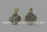 NGP6554 20*20mm - 22*22mm flower druzy agate pendants