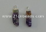 NGP6556 10*20mm - 11*30mm sticks druzy amethyst pendants