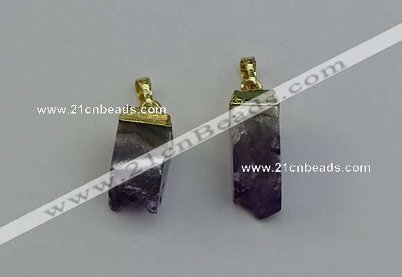 NGP6557 10*20mm - 11*30mm sticks druzy amethyst pendants